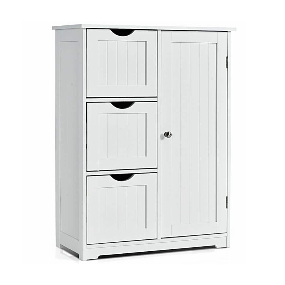 Bunpeony 24 in. W x 12 in. D x 32 in. H White MDF Freestanding Bathroom ...