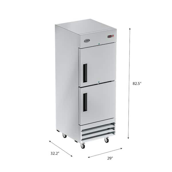 23 cu. ft. Commercial Solid Half Door Auto Defrost Upright Reach-In Freezer in Stainless Steel