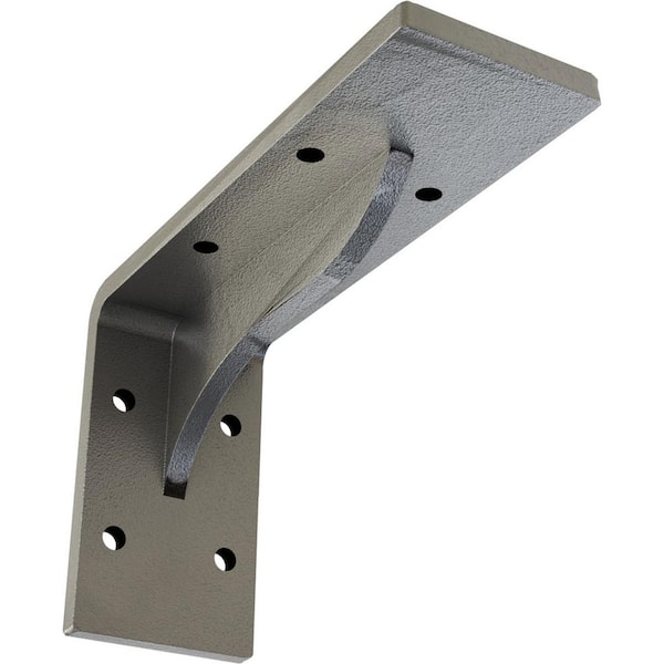Ekena Millwork 2 in. x 3 3/4 in. x 6 in. Hammered Silver Embrey Steel Bracket