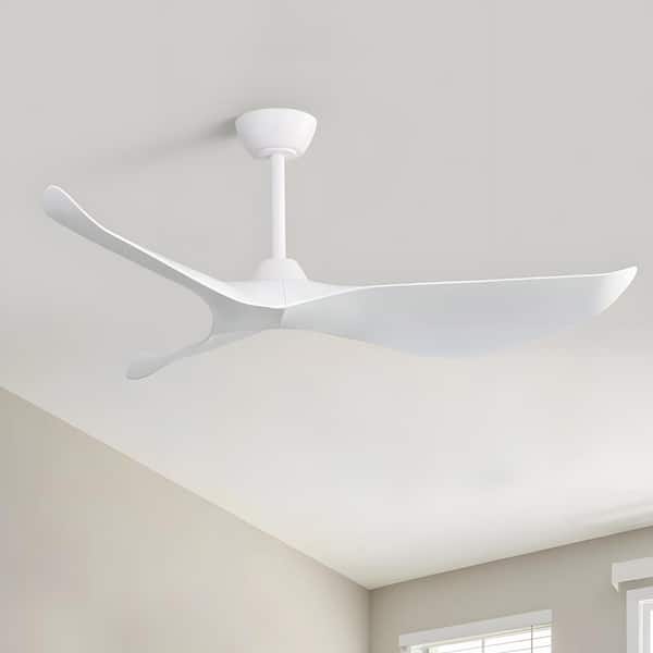 52 in. Indoor/Outdoor White Ceiling Fan with Remote Control and Reversible Motor