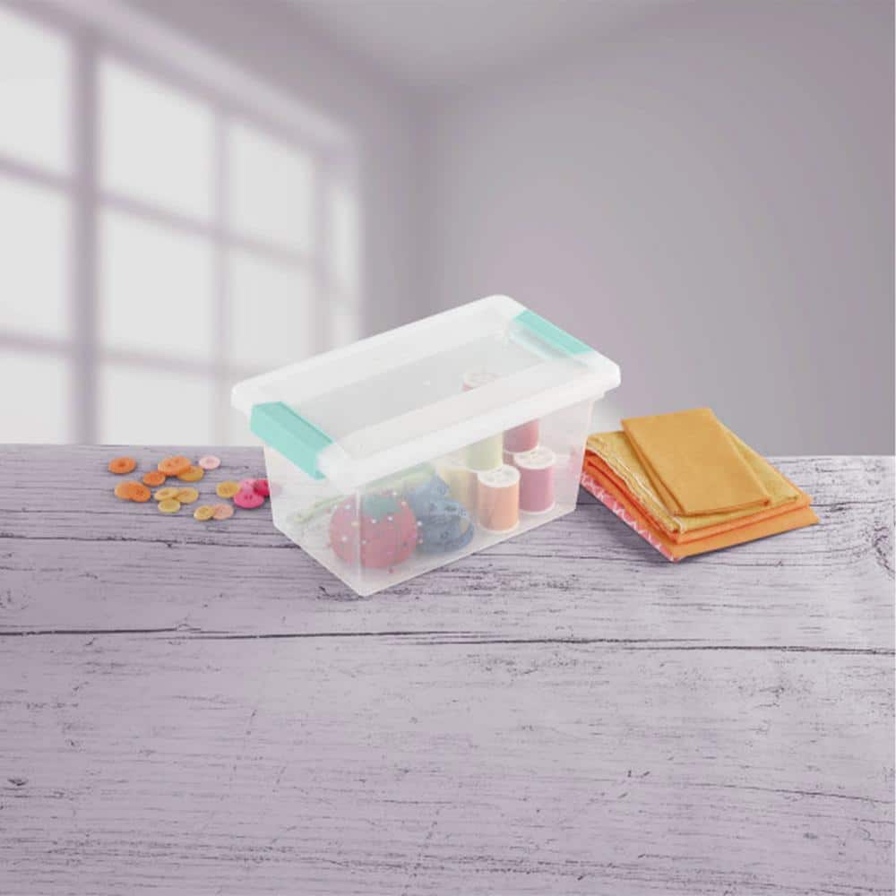 Clear and White 16 Quart Stackable Plastic Storage Drawers, Set of 18