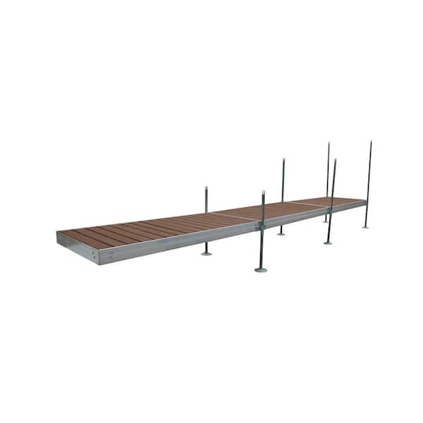 Tommy Docks 24 ft. Straight Aluminum Frame with Brown Composite Decking Complete Dock Package