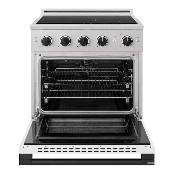 Autograph 30 in. 4.2 cu. ft. Marino Induction Range with 4 Element Cooktop and Electric Oven in Satin White and Black