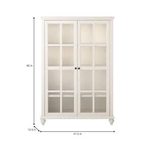 Hamilton Off-White 60 in. 4-Shelf Bookshelf with Adjustable Shelves