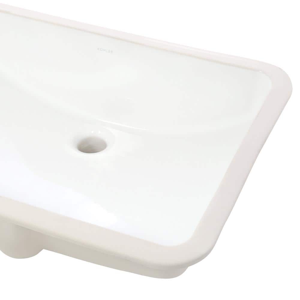 Ladena White Porcelain Rectangular Undermount Sink