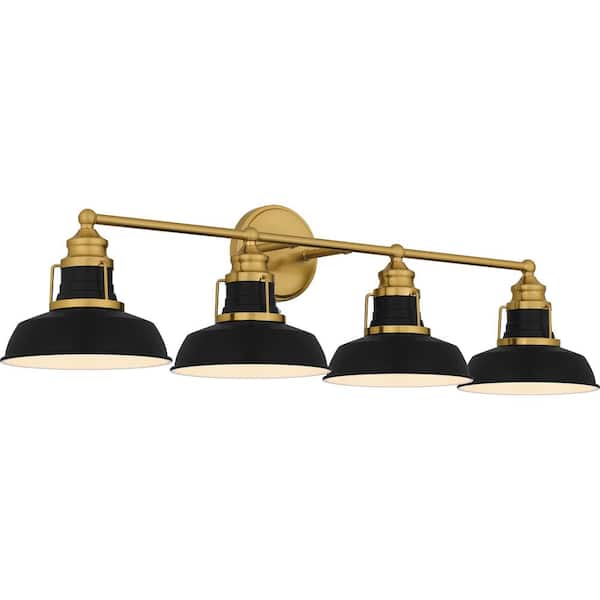 Quoizel Huxley 34.5 in. 4-Light Aged Brass Vanity Light