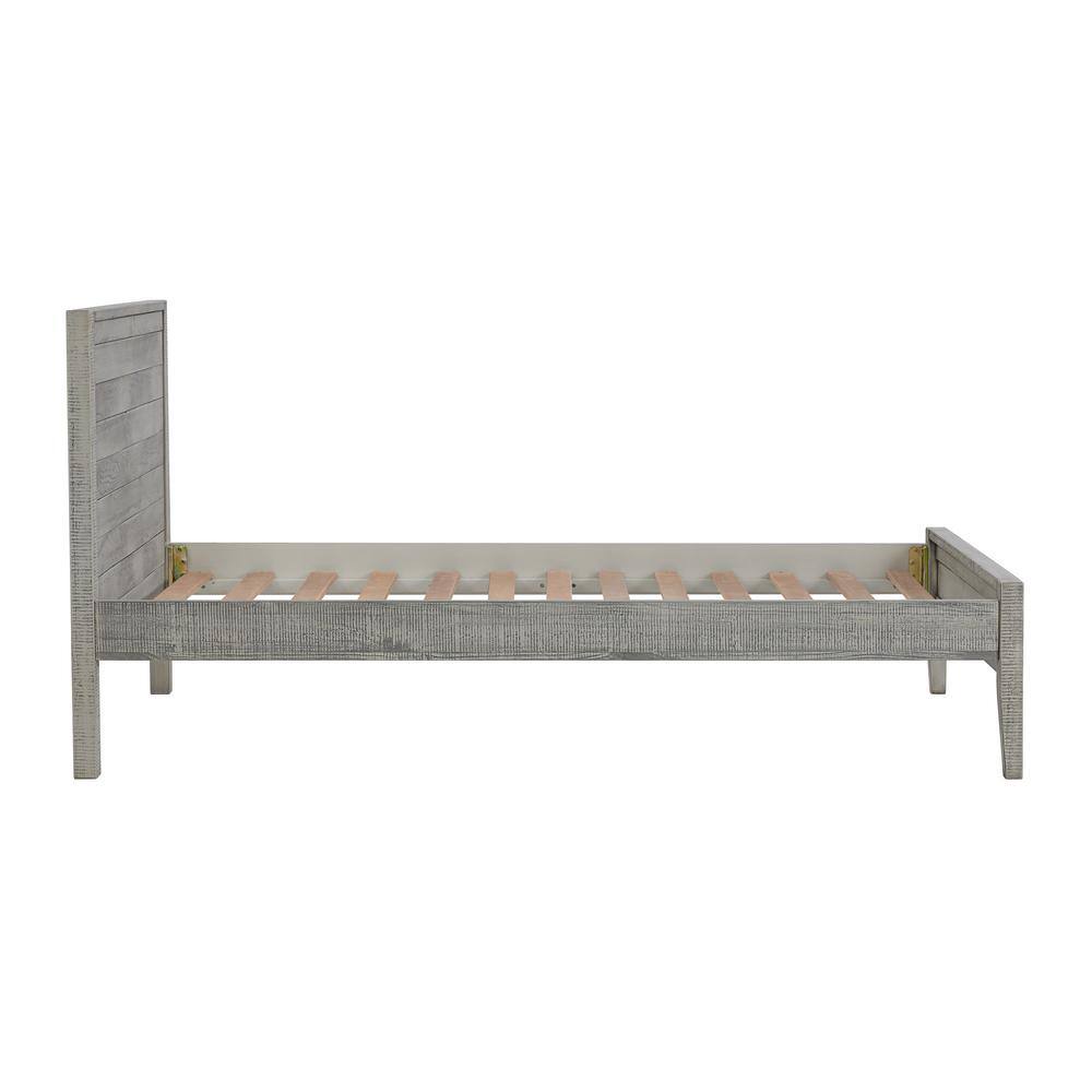 Windsor Driftwood Gray Twin Wood Bed with Headboard and Slats