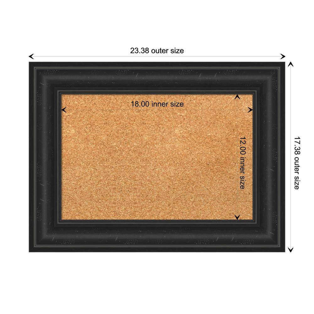 Shipwreck Black Framed Natural Cork Bulletin Board 23" x 17"