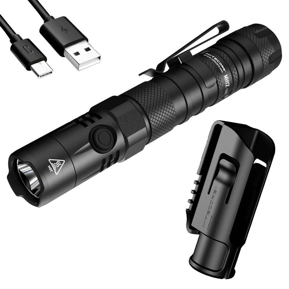 Nitecore MH12 V2 タクティカルフラッシュライト 1200ルーメン NITECORE 1200 Lumens LED Rechargeable Flashlight MH12 v2 - The
