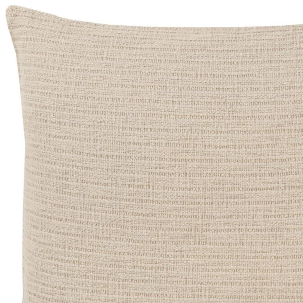 Natural Striped Cotton Square Throw Pillow 22" x 22"