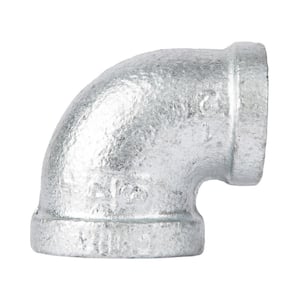 3/4 in. x 1/2 in. Galvanized Iron FIP x FIP 90° Reducing Elbow Fitting