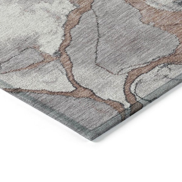 Chantille Machine Washable Indoor/Outdoor Abstract ACN1909 Mocha 10 ft. x 14 ft. Accent Rug