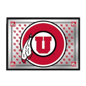 28 in. X 19 in. Utah Utes Framed Mirrored Decorative Sign