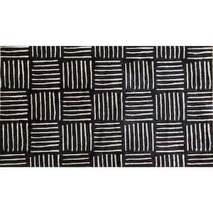 Weave Washable Black Sand 2 ft. 3 in. x 3 ft. 11 in. Medium Mat Floor Mat Area Rug