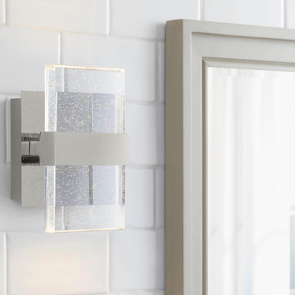 Alberson 2-Light Chrome Integrated LED with Bubble Glass Indoor Wall Sconce price history on PriceWatchPro