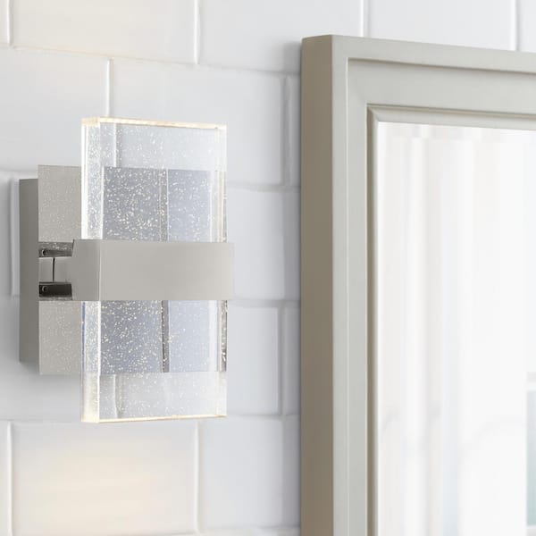 Alberson 2-Light Chrome Integrated LED with Bubble Glass Indoor Wall Sconce