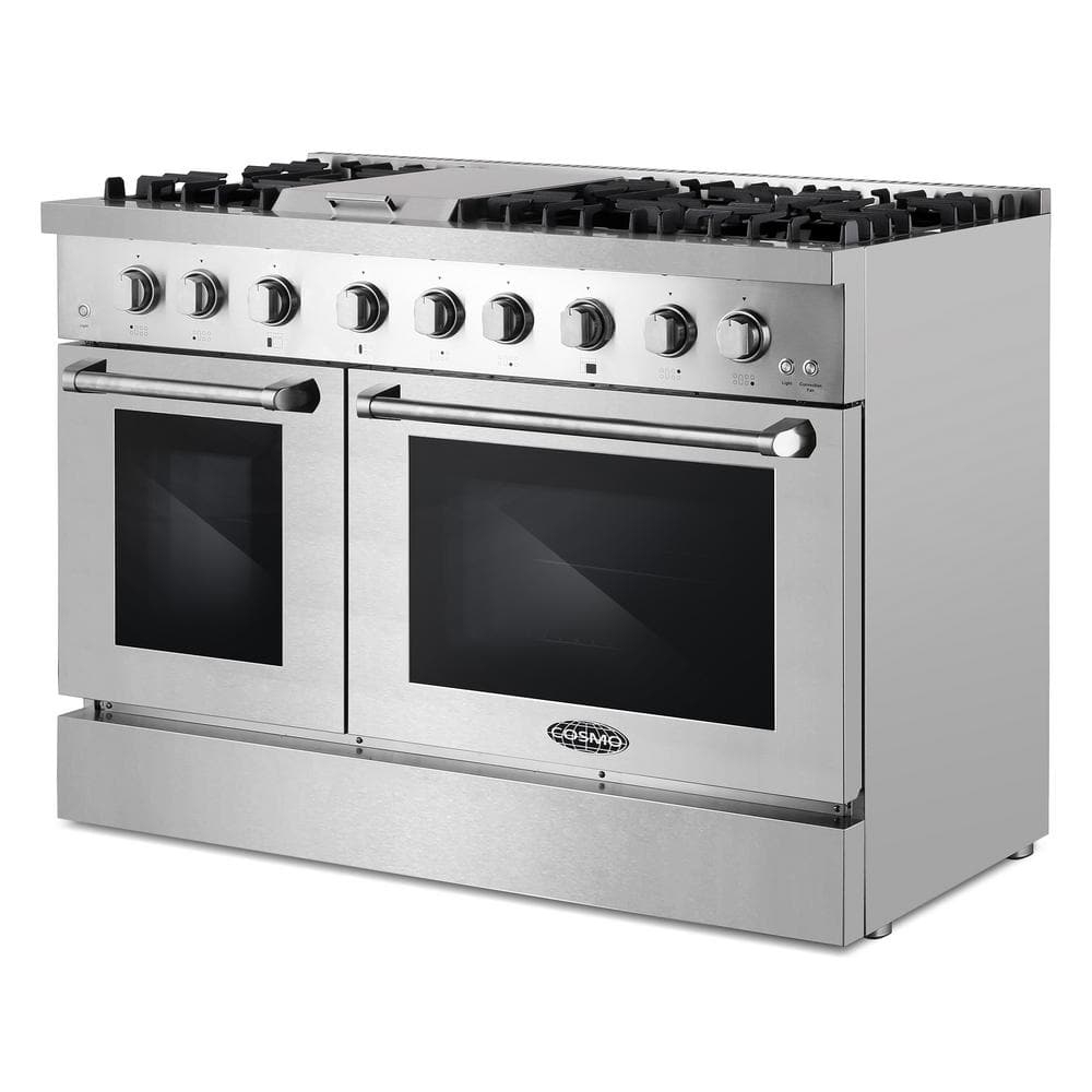 48 in. Stainless Steel Dual Fuel Range with Double Oven and Griddle