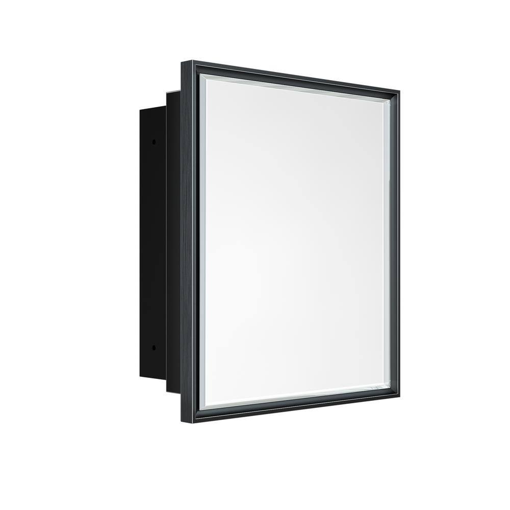 KeonJinn 16 in. W x 24 in. H Rectangular Brass Aluminum Alloy Black