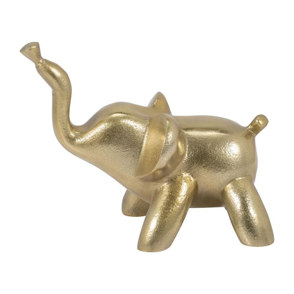 Liv & Skye Gold 8 in. x 6 in. Metal Elephant Balloon Figurine