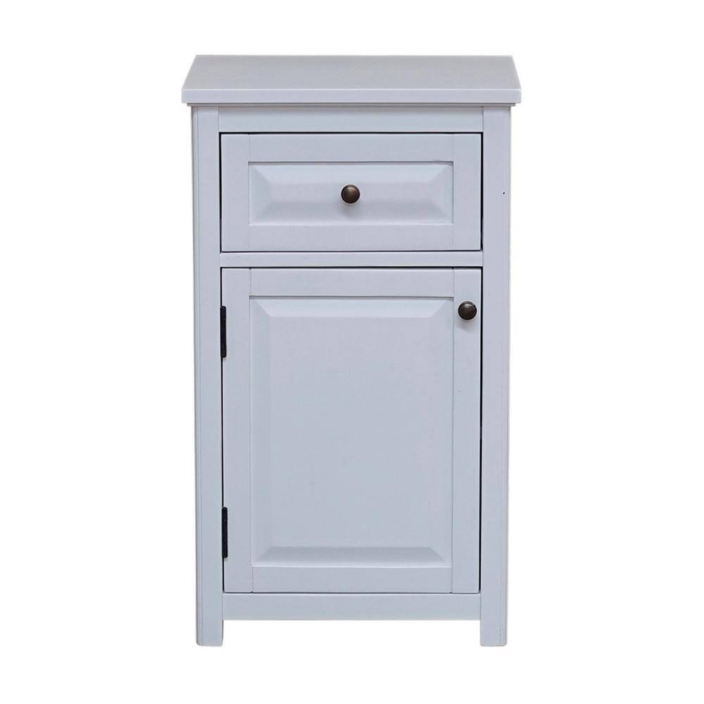 White MDF Bathroom Storage Cabinet with Adjustable Shelving