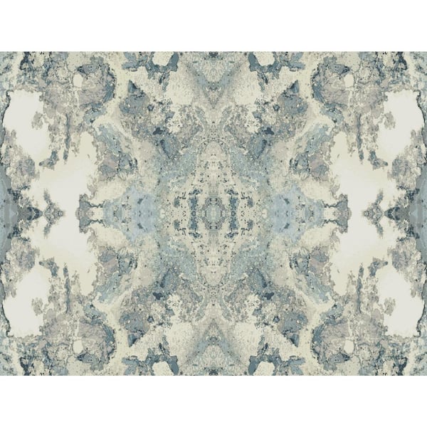Light Blue Inner Beauty Paper Unpasted Matte Wallpaper, 27-in by 27-ft