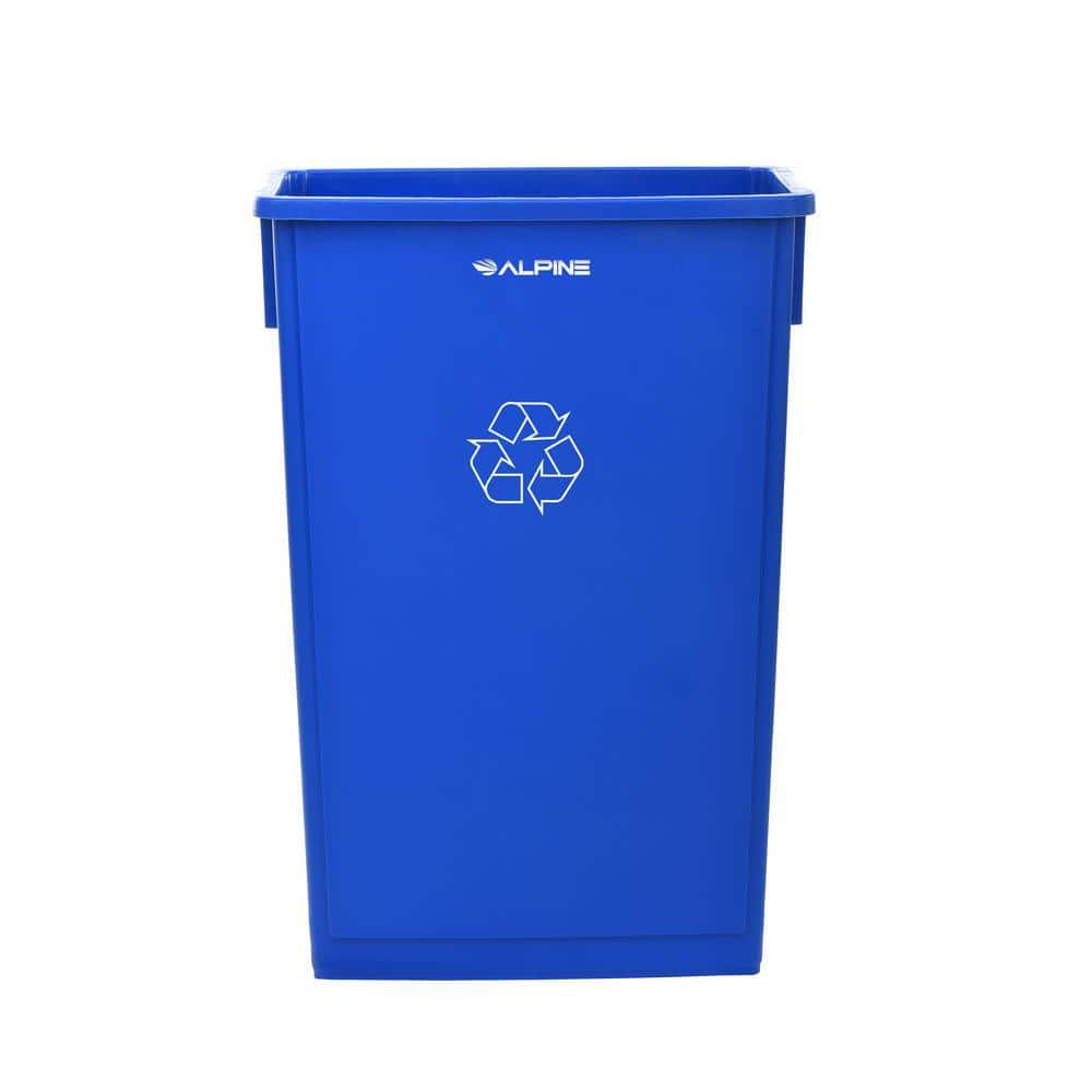 Blue Polypropylene 23-Gallon Touchless Recycling Bin