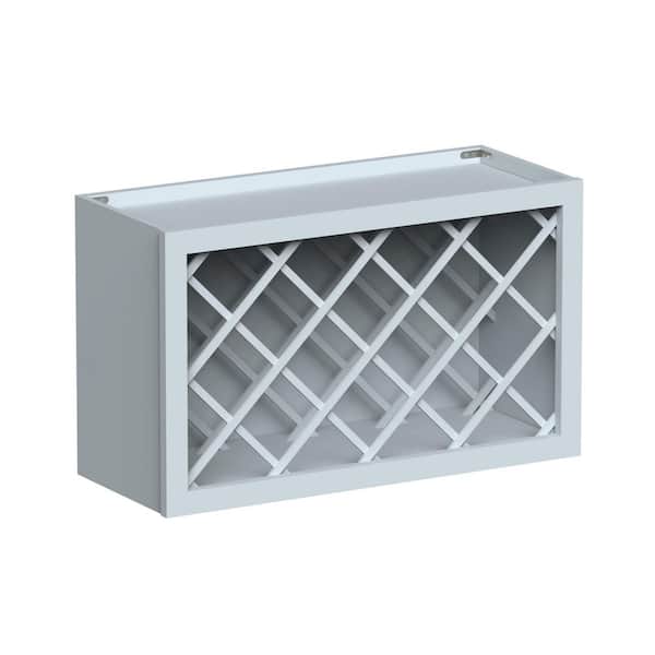 30.2 in. W x 12 in. D x 18 in. H Plywood Ready to Assemble Wine Rack Wall Cabinet in Dove Gray Full Overlay Design