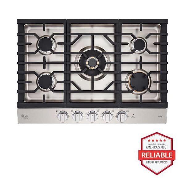 LG STUDIO 30 in. Gas Cooktop in Stainless Steel with 5-Burners 