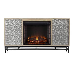 Hollesborne Electric Fireplace with Media Storage in Natural