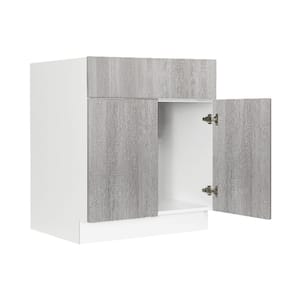 Valencia Assembled 39 in. W x 24 in. D x 34.5 in. H in Misty Gray Plywood Assembled Sink Base Kitchen Cabinet