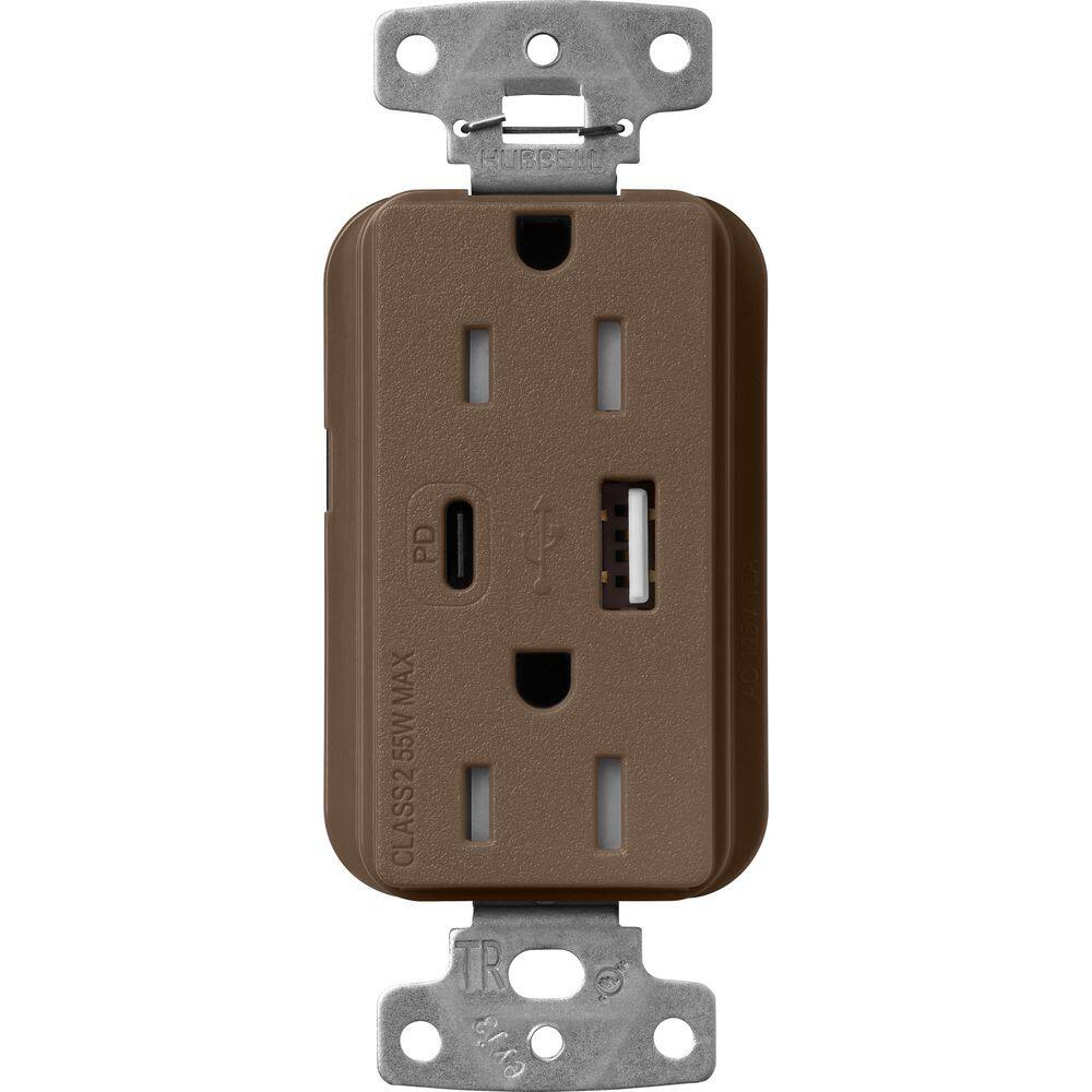 Lutron Claro 15 Amp Tamper Resistant USB Type A/C Duplex