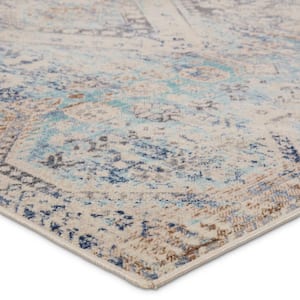 Marquess 4 ft. x 6 ft. Medallion Blue/Gray Indoor/Outdoor Area Rug