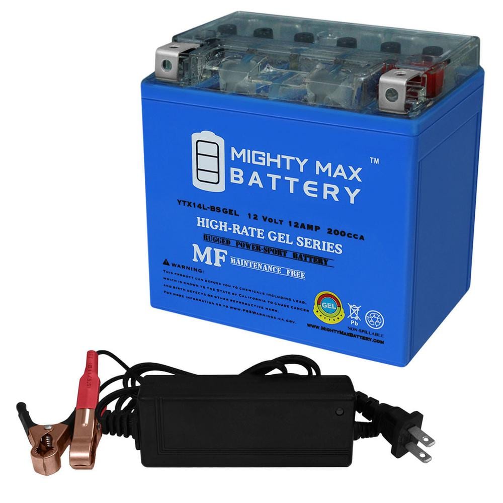 YTX14L-BS GEL Replacement Battery for BikeMaster HTX14L-FA + 12V 2Amp Charger price history on PriceWatchPro