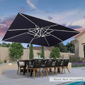10 ft. x 13 ft. All-aluminum 360° Rotation Silvery Color Cantilever Outdoor Patio Umbrella in Navy Blue