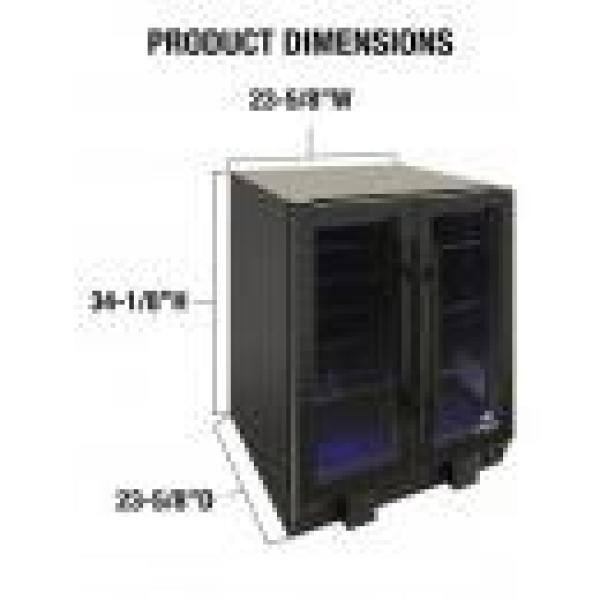 Black Stainless Steel Dual Zone Wine and Beverage Cooler with Interior Lighting