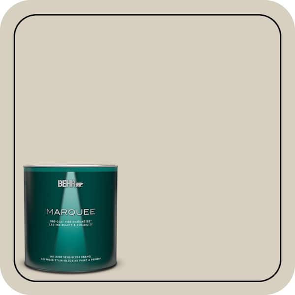 BEHR MARQUEE 1 qt. #PPU7-09 Aged Beige Semi-Gloss Enamel Interior Paint & Primer