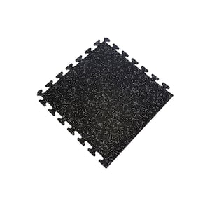 Black with Gray Speck 24 in. x 24 in. Finished Side Recycled Rubber Floor Tile (16 sq. ft./ case)