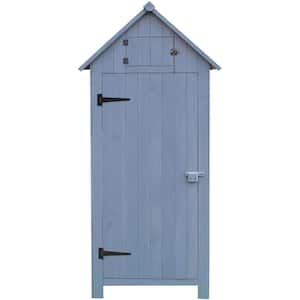 1.7 ft. x 2.5 ft. x 5.8 ft. Gray Outdoor Wooden Storage Shed