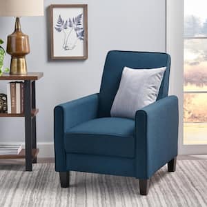 Navy Blue Fabric Classic Push Back Recliner Accent Armchair for Living Room, Bedroom and Office