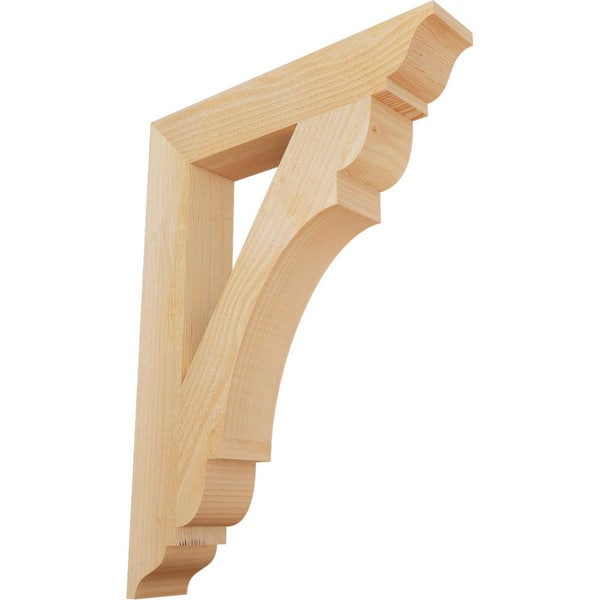 Ekena Millwork 4 in. x 30 in. x 22 in. Douglas Fir Olympic Traditional Rough Sawn Bracket