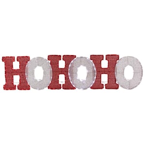76.75 in. LED Lighted Ho Ho Ho Christmas Outdoor Decoration