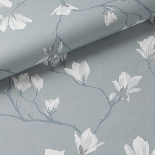 Laura Ashley Magnolia Grove Slate Unpasted Removable Strippable