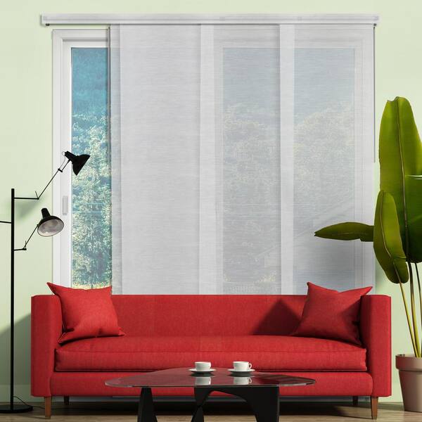 Chicology Panel Track Blinds Veil White  Cordless UV Blocking Adjustable Vertical Blind with 22 in Slats Up to 80 in. W x 96 in L