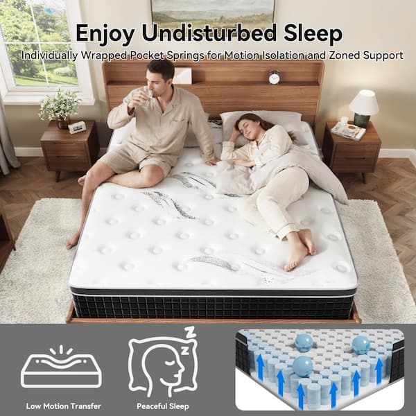 Crystli Queen Medium 12 in. Hybrid Memory Foam Mattress, Euro Top