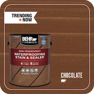 1 gal. #ST-129 Chocolate Semi-Transparent Waterproofing Exterior Wood Stain and Sealer