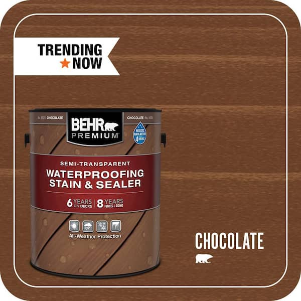 1 gal. #ST-129 Chocolate Semi-Transparent Waterproofing Exterior Wood Stain and Sealer