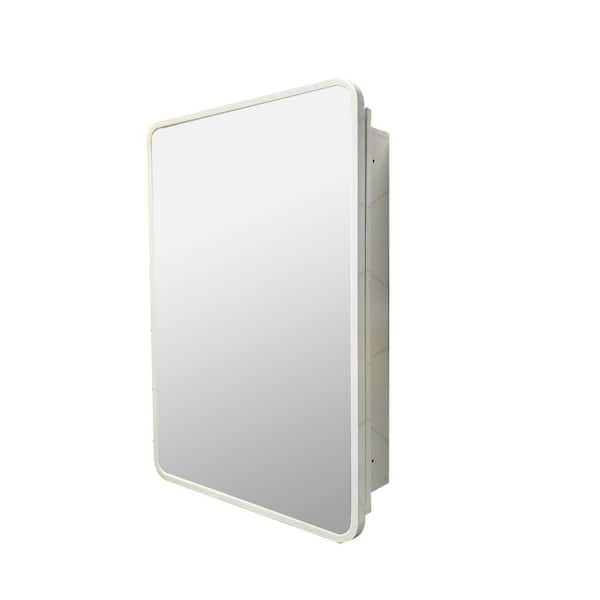 Unbranded 24 in. W x 32 in. H Rectangular Surface Mount White Bathroom Medicine Cabinet with Mirror
