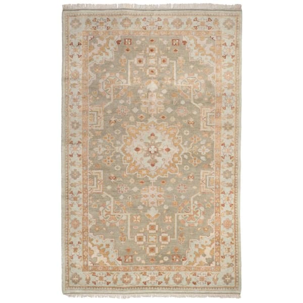 Kendra Hand Knotted Wool Sky 8 ft. x 10 ft. Indoor Area Rug