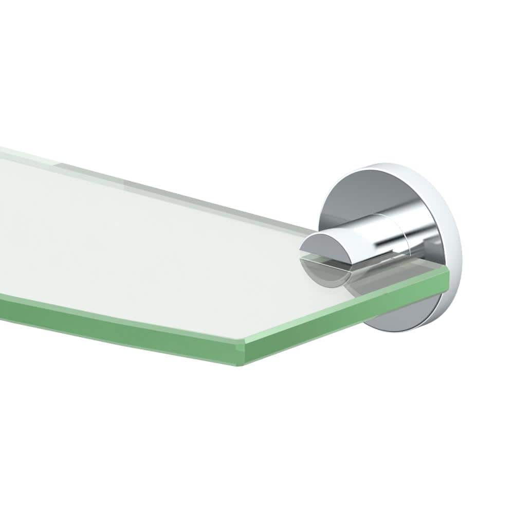 Elegant 20" Curved Glass Shelf in Polished Chrome