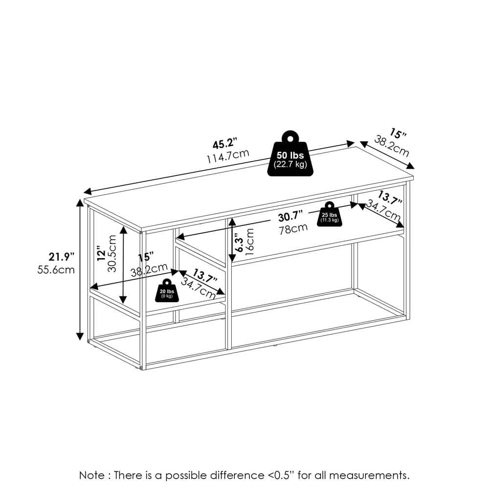 White Metal and Wood Minimalist TV Stand for 50 Inch TV